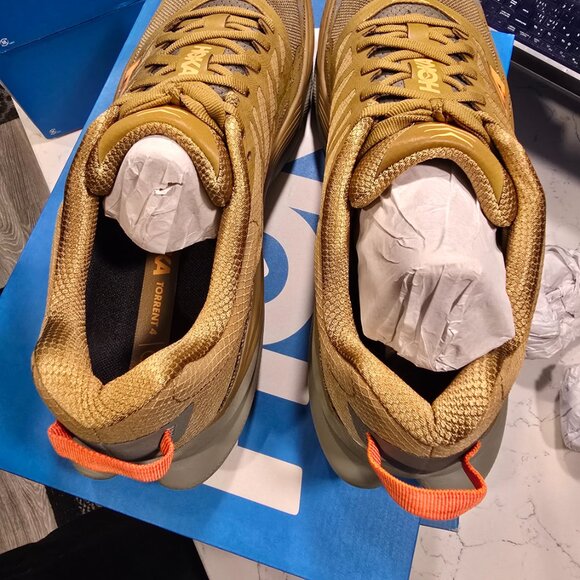 Hoka Torrent 4 Mens Size 11 1155115-HYN Trail Running Shoes Honey / Olive NEW - Picture 8 of 10